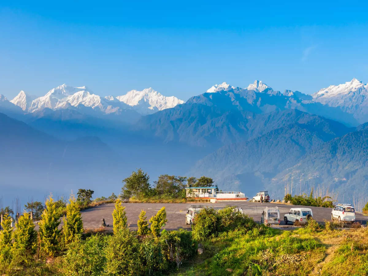 Adventurous paragliding over the lush landscapes of Pelling