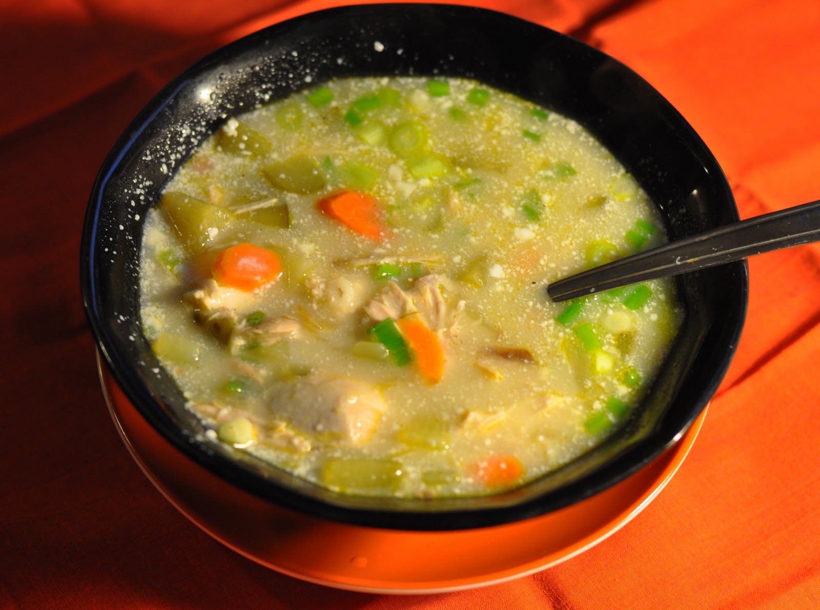 Rassolnik served with sour cream and fresh dill 