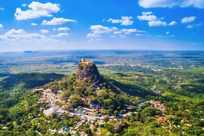 Diverse wildlife and flora on the slopes of Mount Popa. 