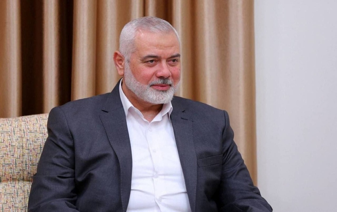 Hamas leader Ismail Haniyeh during a public speech 